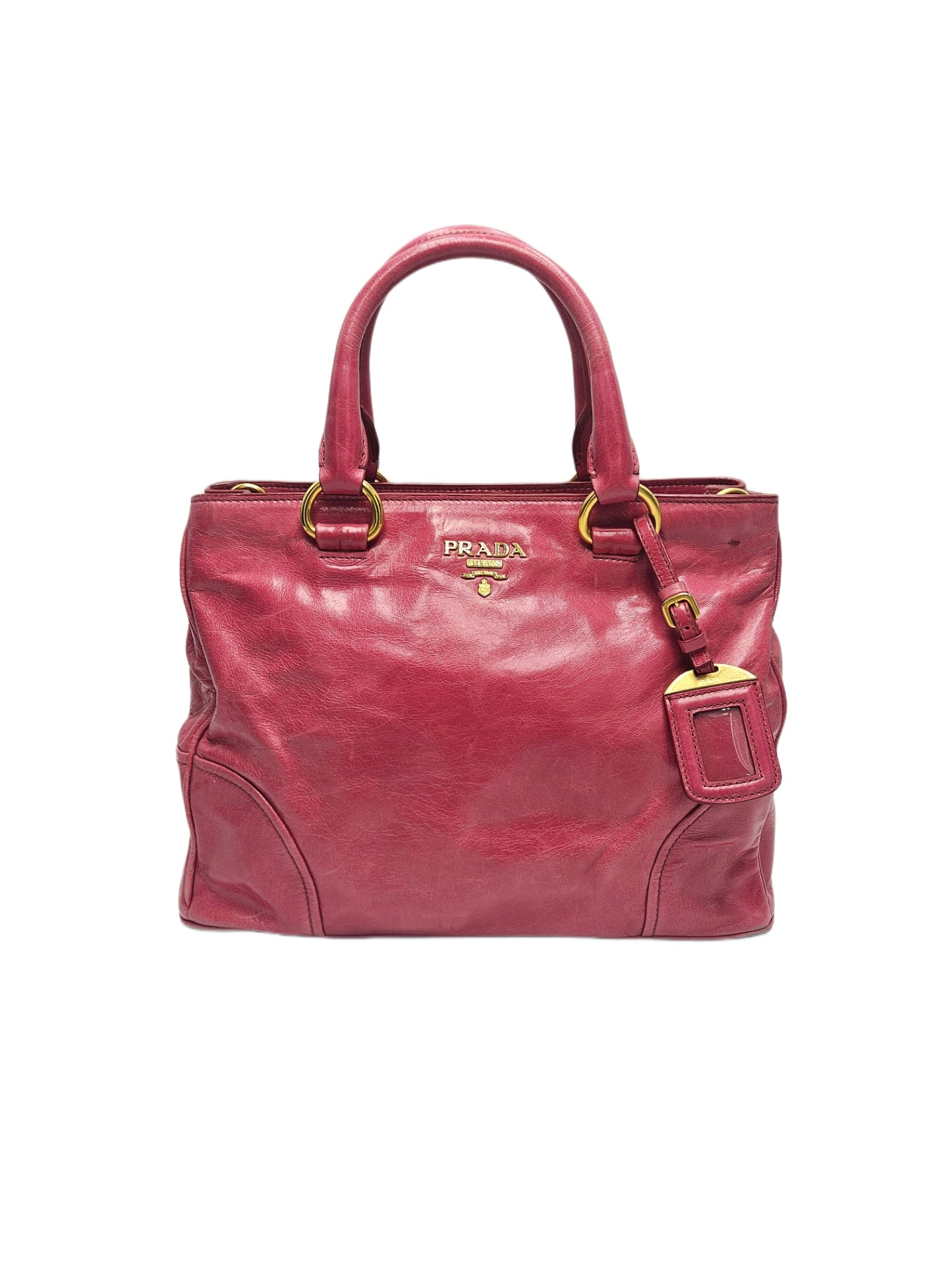 Prada Vitello Shine Leather Shopper Tote