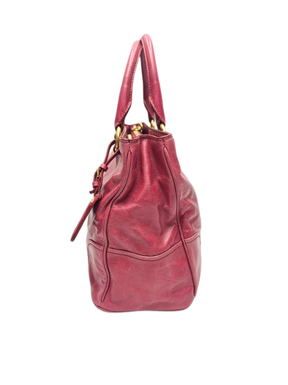 Prada Vitello Shine Leather Shopper Tote