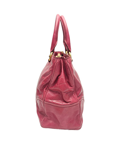 Prada Vitello Shine Leather Shopper Tote