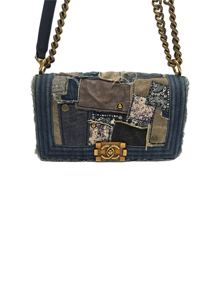 Chanel Denim Patchwork Medium Boy Flap