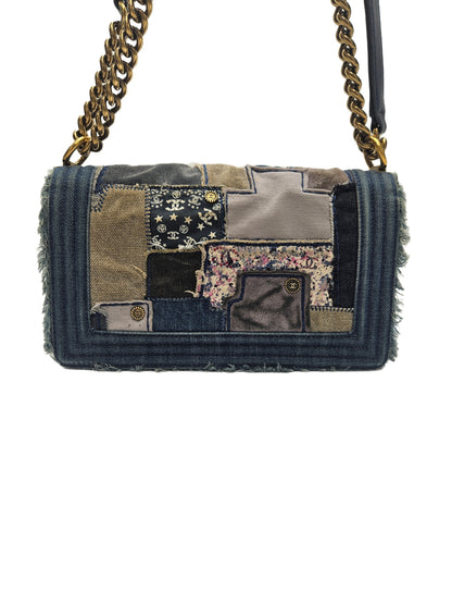 Chanel Denim Patchwork Medium Boy Flap