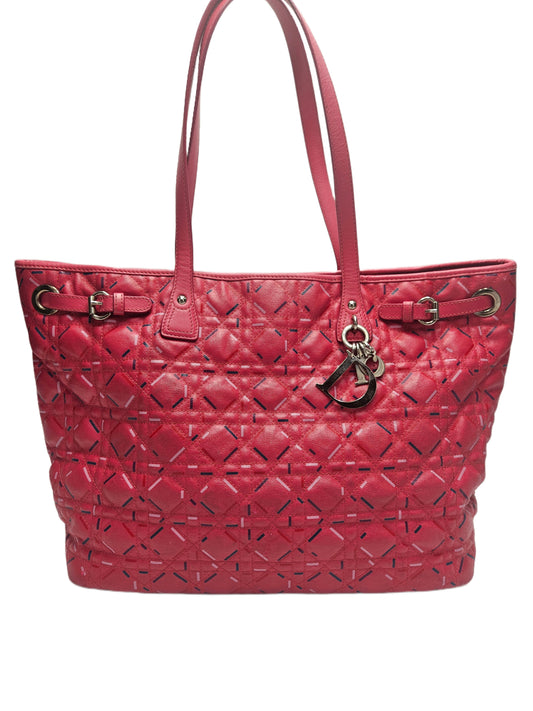 Christian Dior Cannage Quilted Coated Canvas Panarea Large Tote Bag