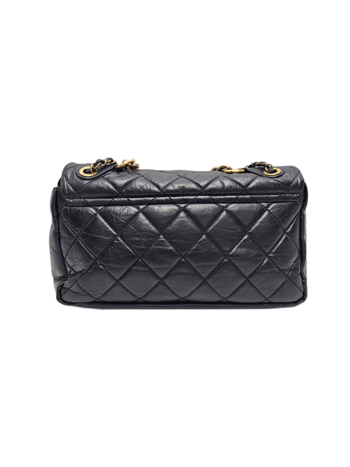 Chanel Black Quilted Calfskin Medium Pondicherry Flap Bag