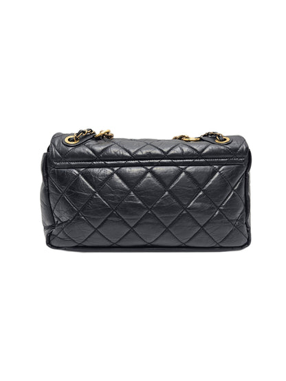 Chanel Black Quilted Calfskin Medium Pondicherry Flap Bag