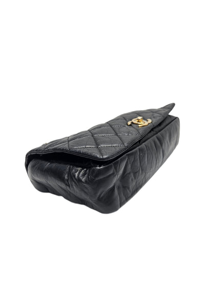 Chanel Black Quilted Calfskin Medium Pondicherry Flap Bag