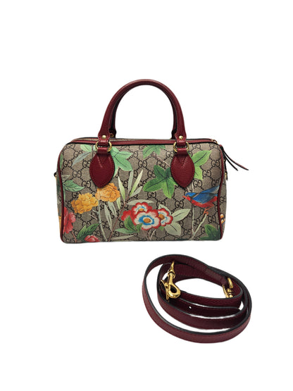 Gucci Multicolor GG Blooms Supreme Canvas and Leather Boston Bag