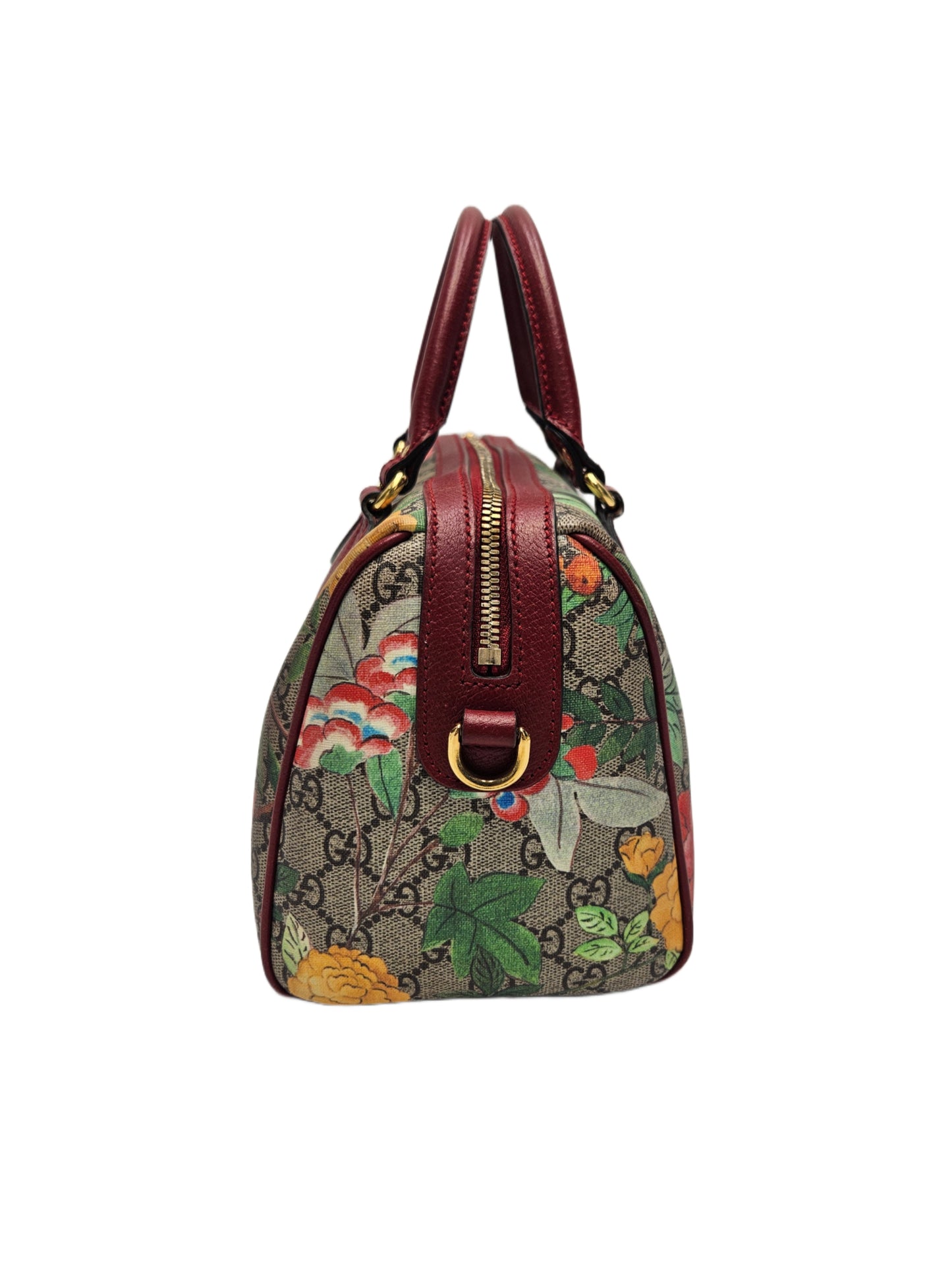 Gucci Multicolor GG Blooms Supreme Canvas and Leather Boston Bag