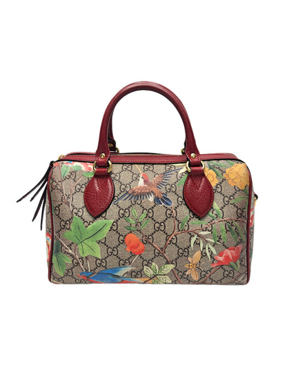 Gucci Multicolor GG Blooms Supreme Canvas and Leather Boston Bag