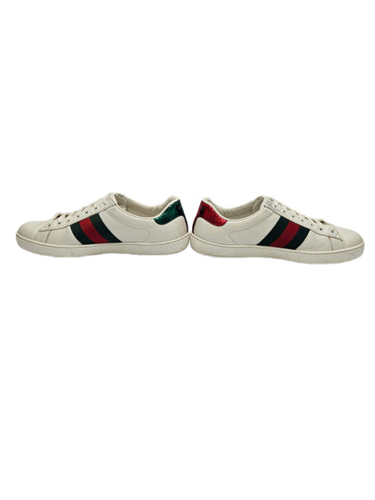 Gucci White Leather Web Ace Sneakers Size 40 EU