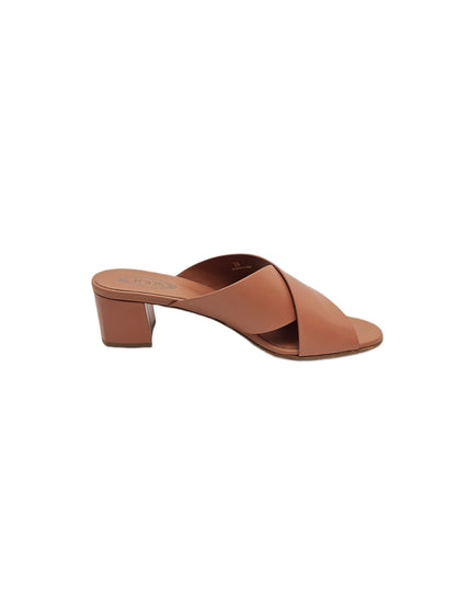 Tods Criss Cross Mules Sandal Mid Heel 38 EU