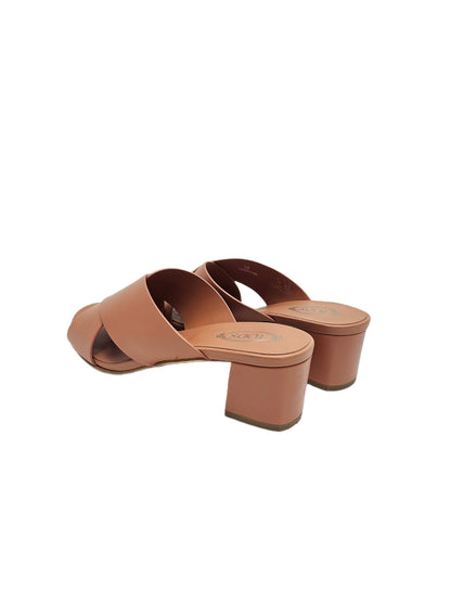 Tods Criss Cross Mules Sandal Mid Heel 38 EU