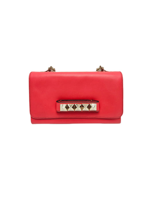 Valentino Leather Rockstud Va Va Voom Clutch Bag