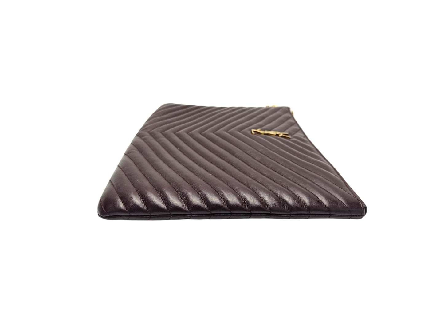 Saint Laurent Burgundy Matelasse Leather Document Holder