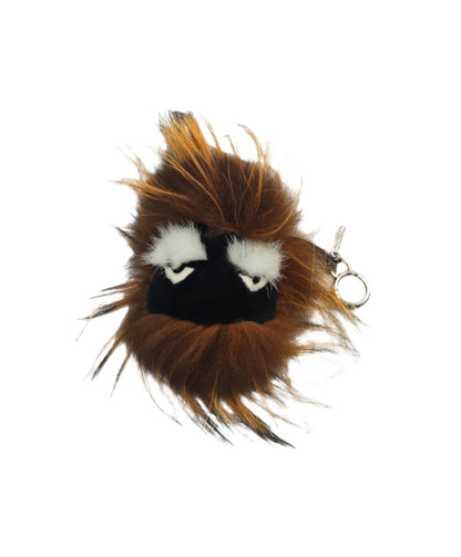 Fendi Fox Mink Rabbit Fur Vitello Flamingo Kooky Monster Bag Bug Charm Zucca Multicolor