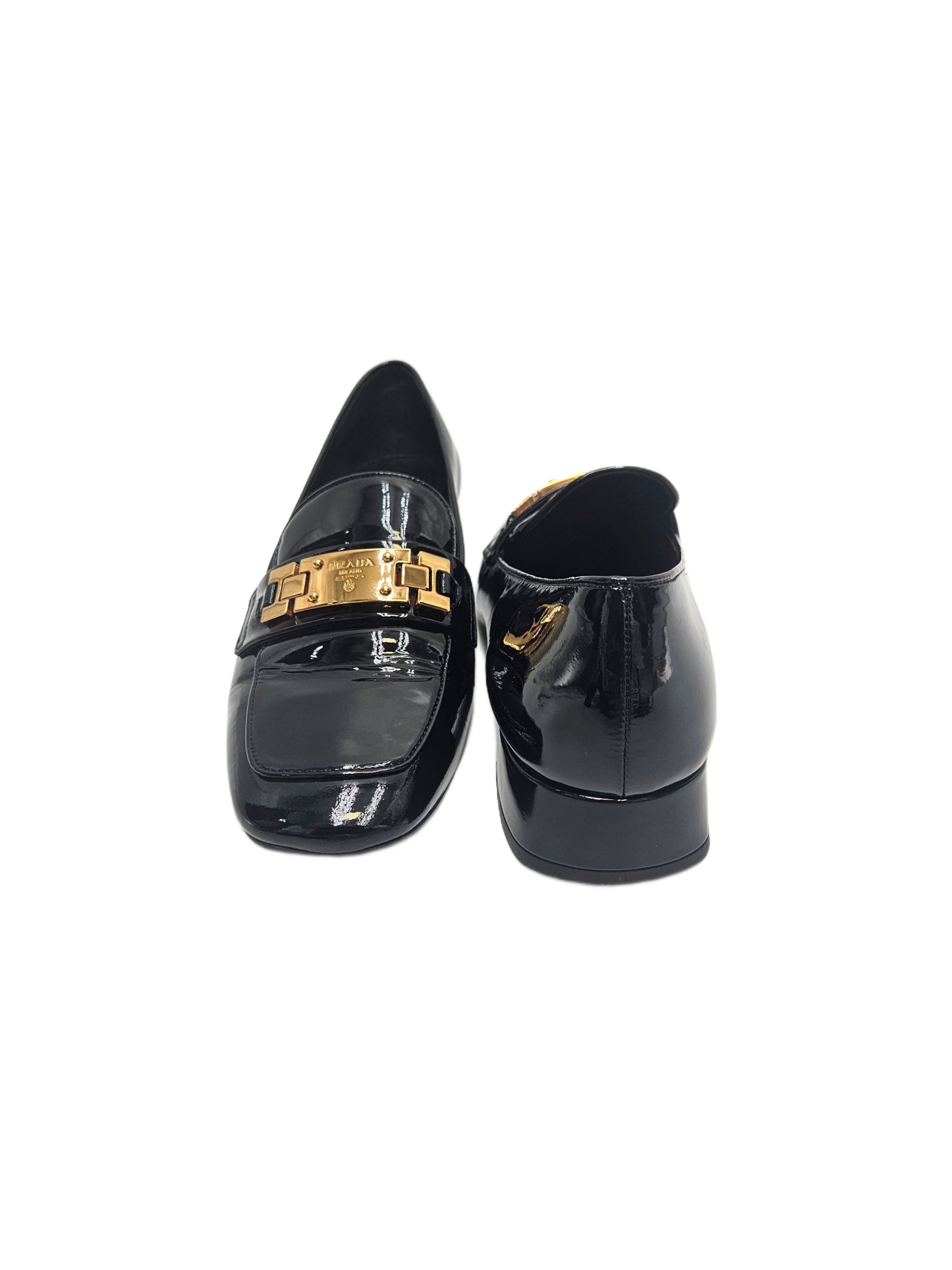 Prada Loafers in Black Patent Leather 40 EU