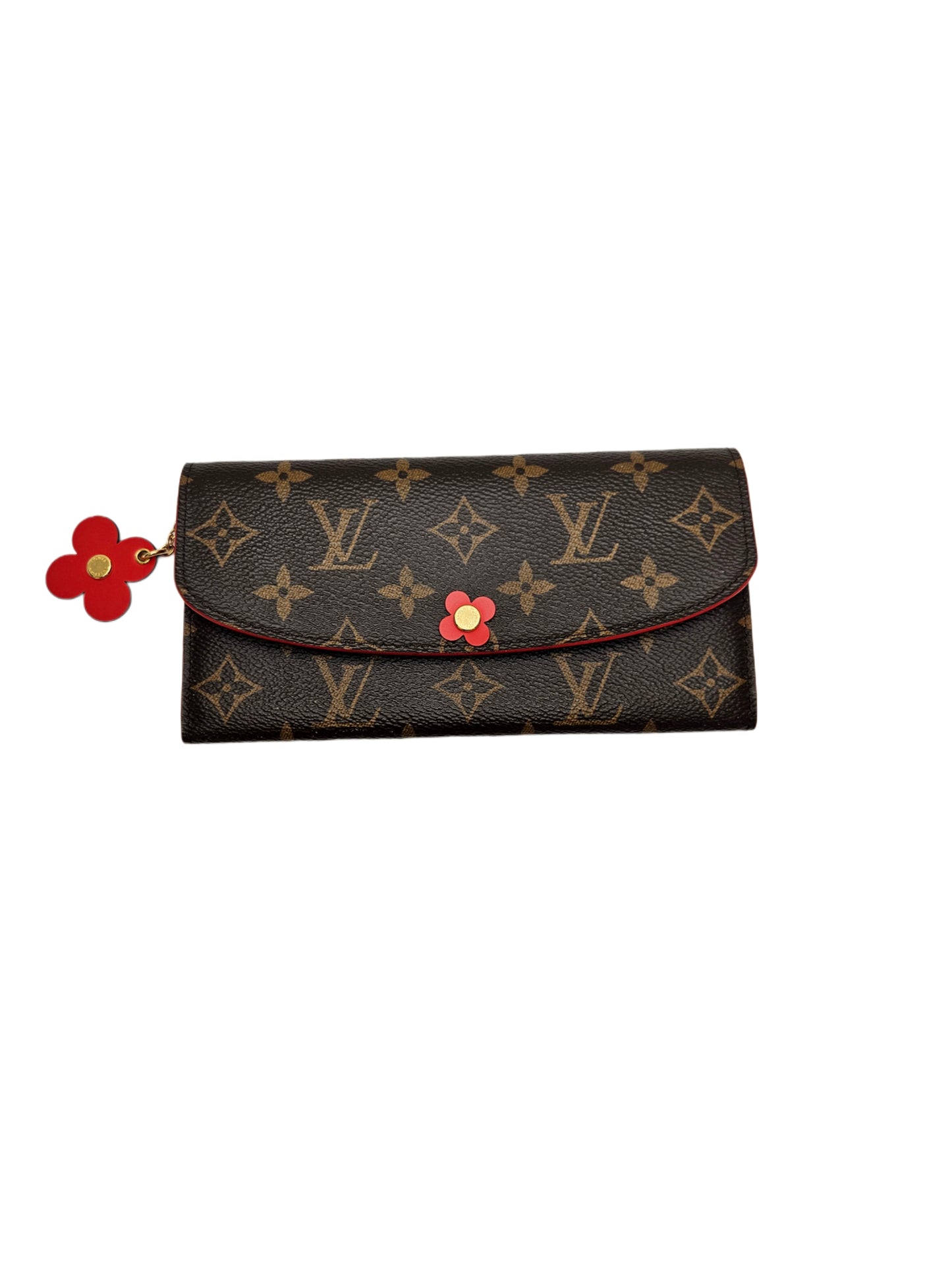 Louis Vuitton Monogram Bloom Flower Emilie Wallet Rouge