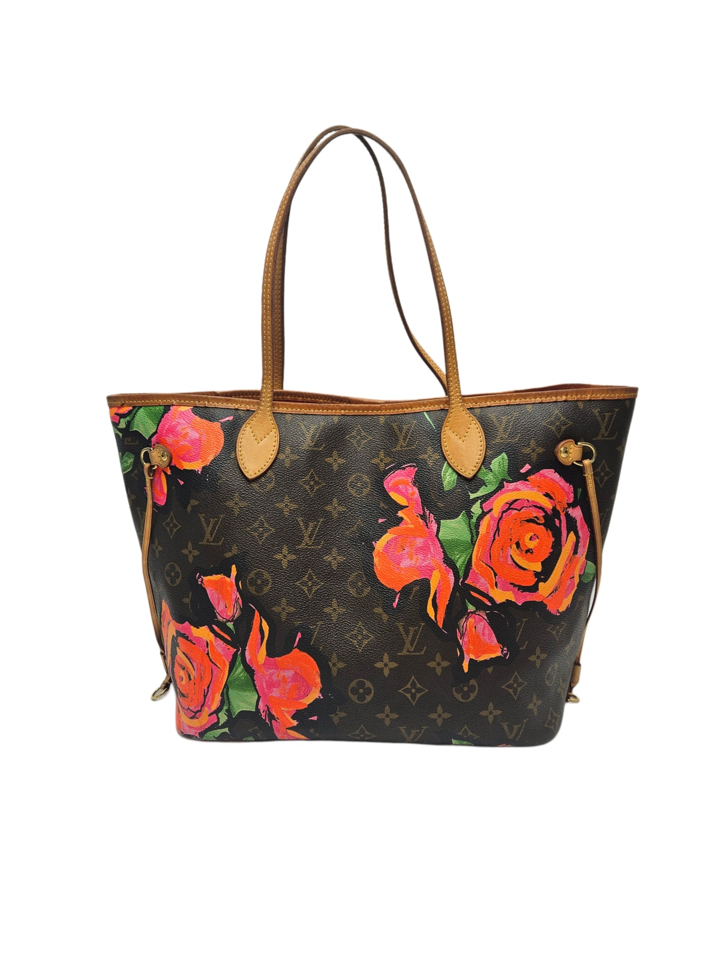 Louis Vuitton Brown Monogram Roses Neverfull MM