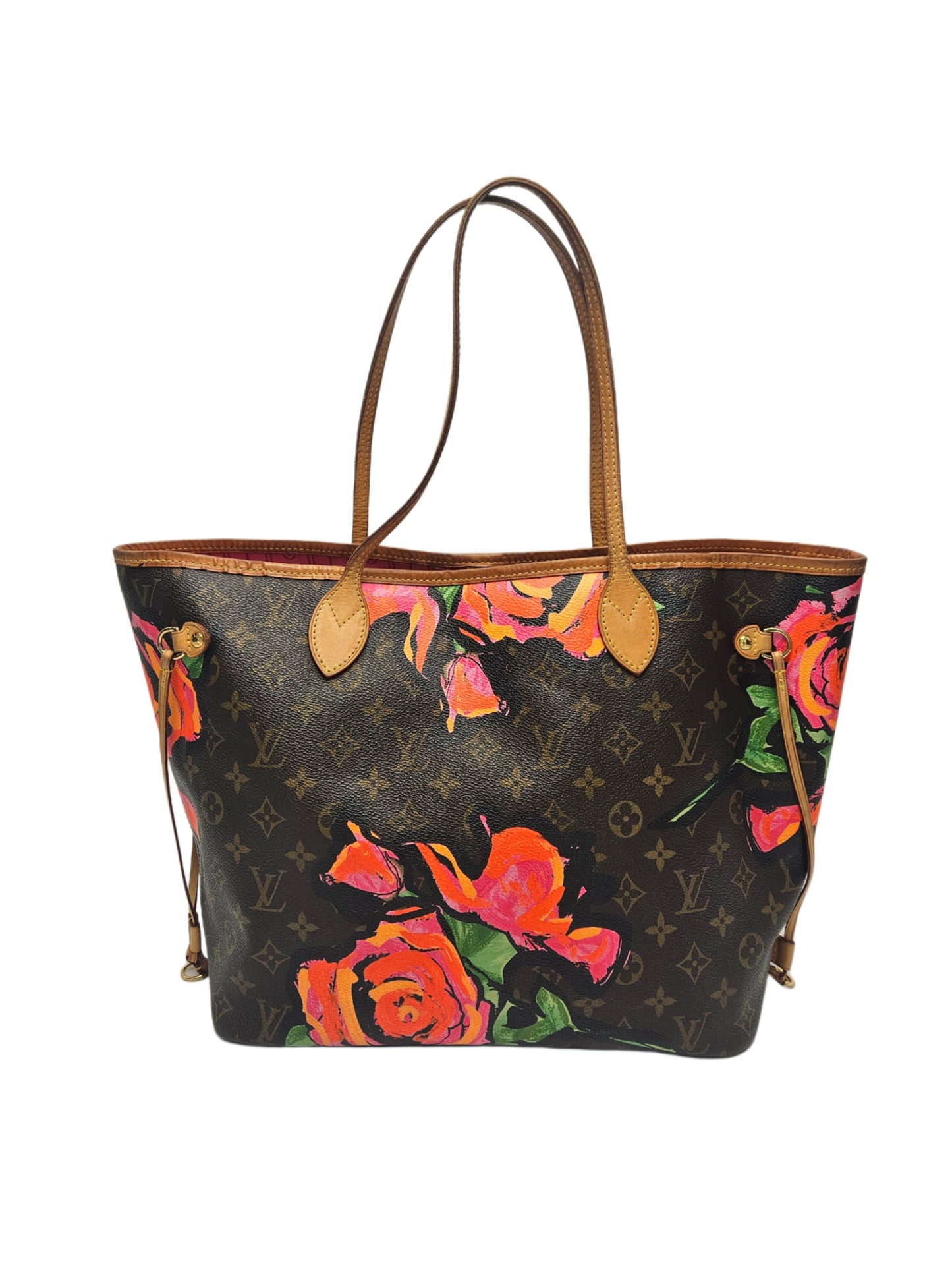 Louis Vuitton Brown Monogram Roses Neverfull MM