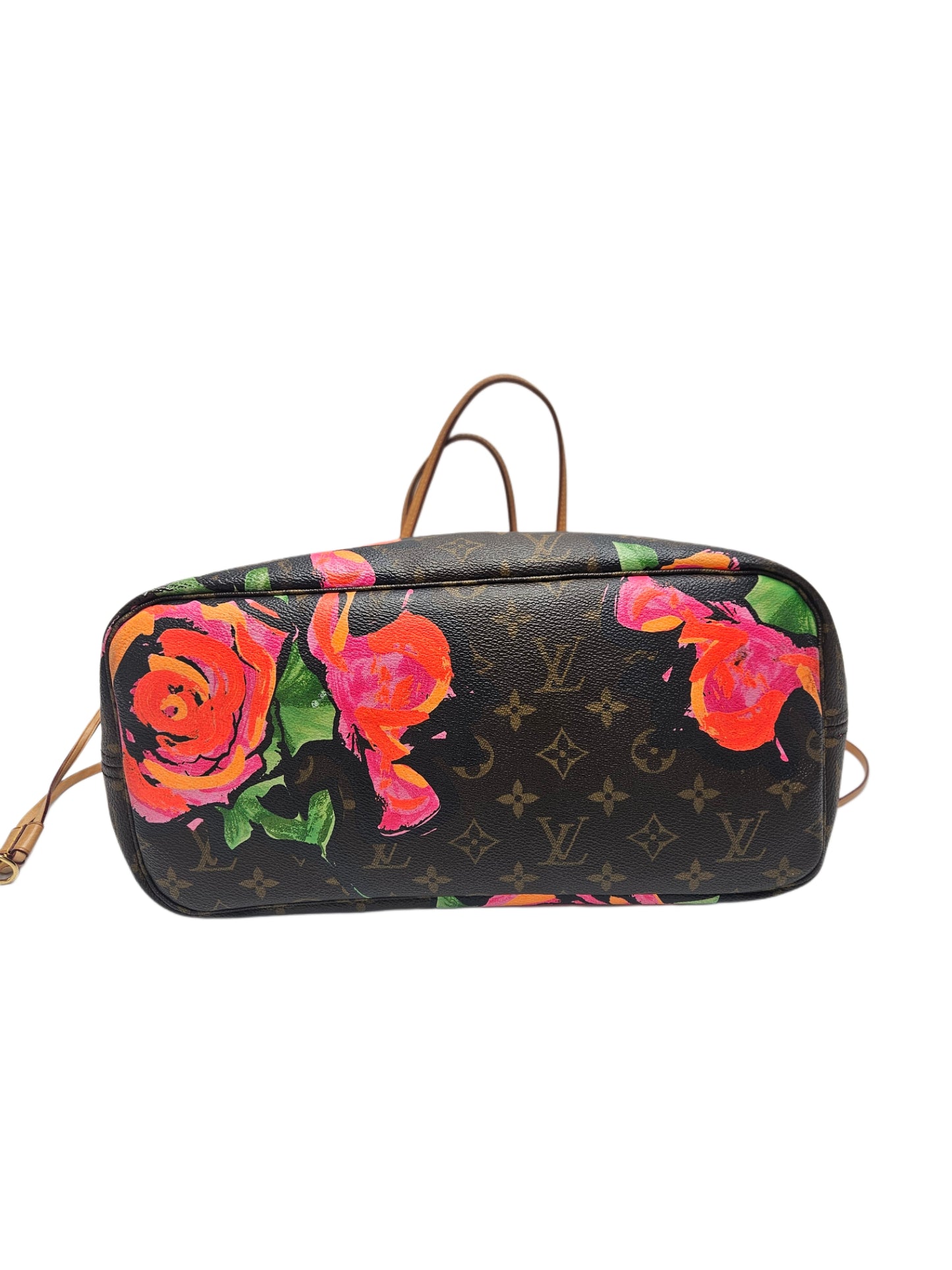 Louis Vuitton Brown Monogram Roses Neverfull MM