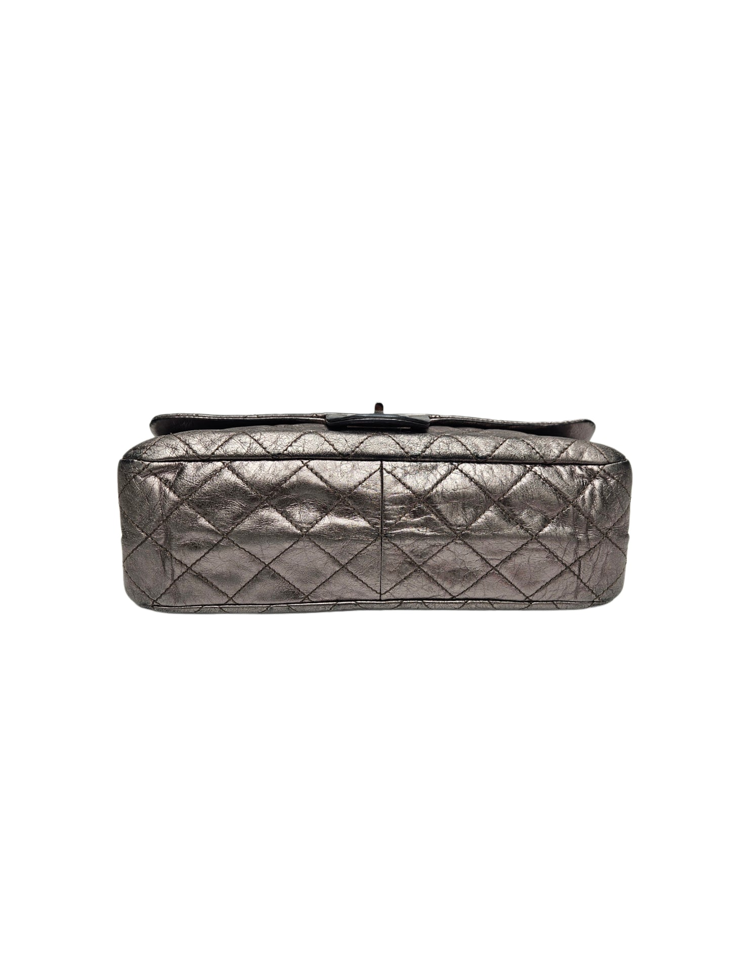 Chanel Metallic Grey Quilted Leather Reissue Classic Flap Bag