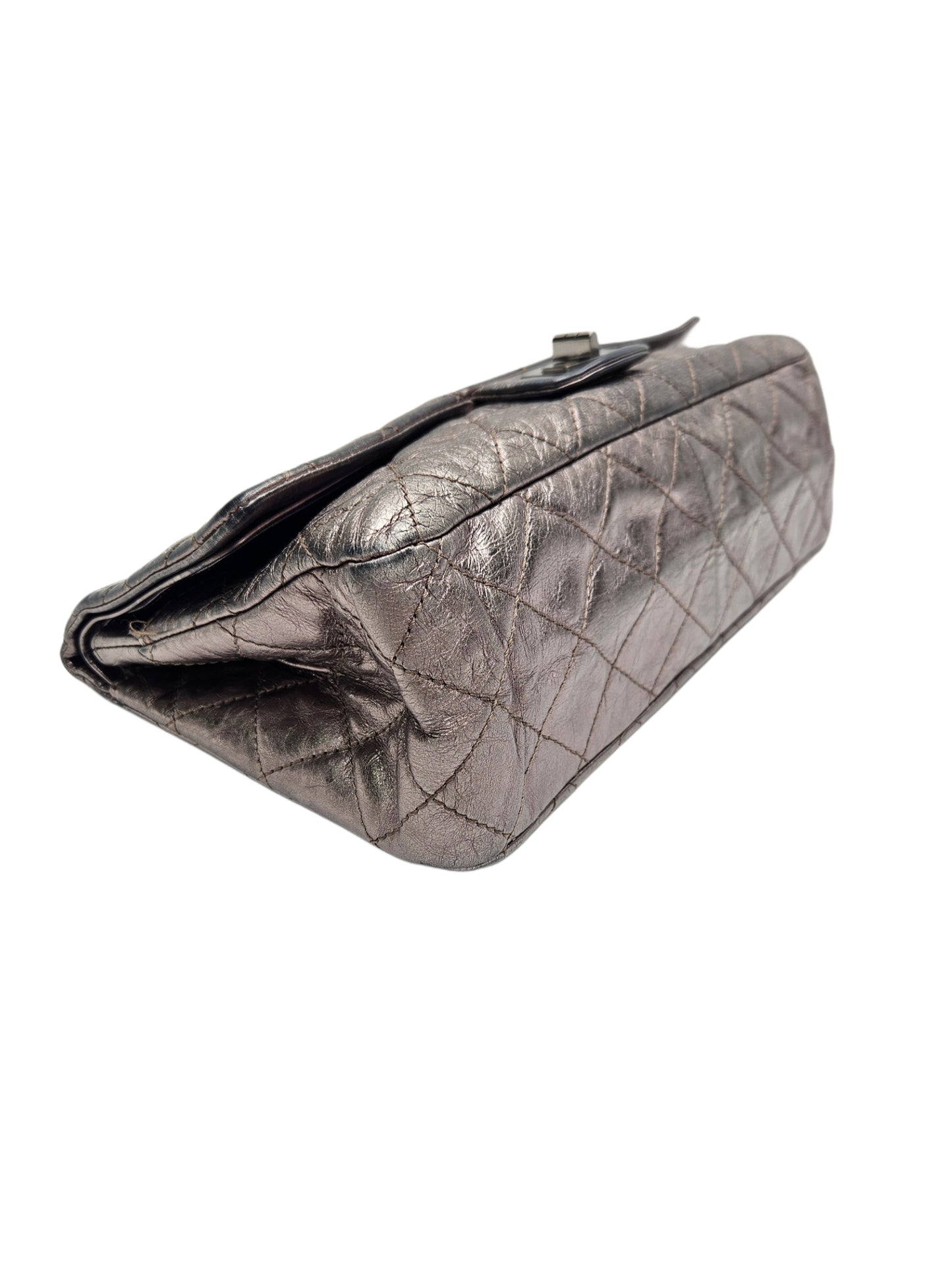 Chanel Metallic Grey Quilted Leather Reissue Classic Flap Bag