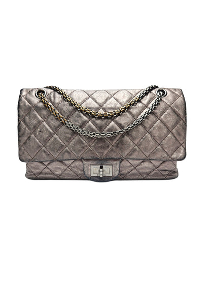 Chanel Metallic Grey Quilted Leather Reissue Classic Flap Bag