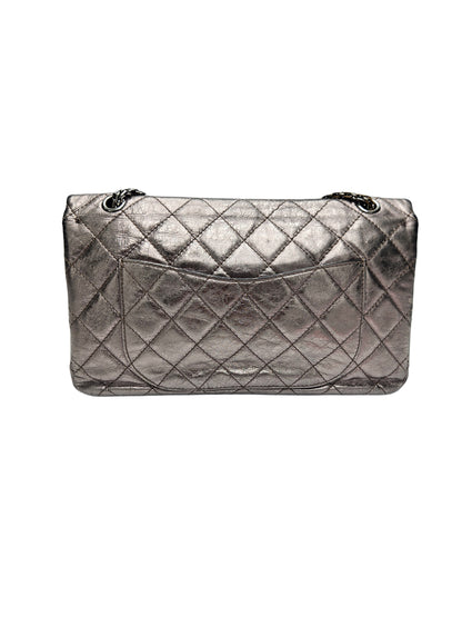 Chanel Metallic Grey Quilted Leather Reissue Classic Flap Bag