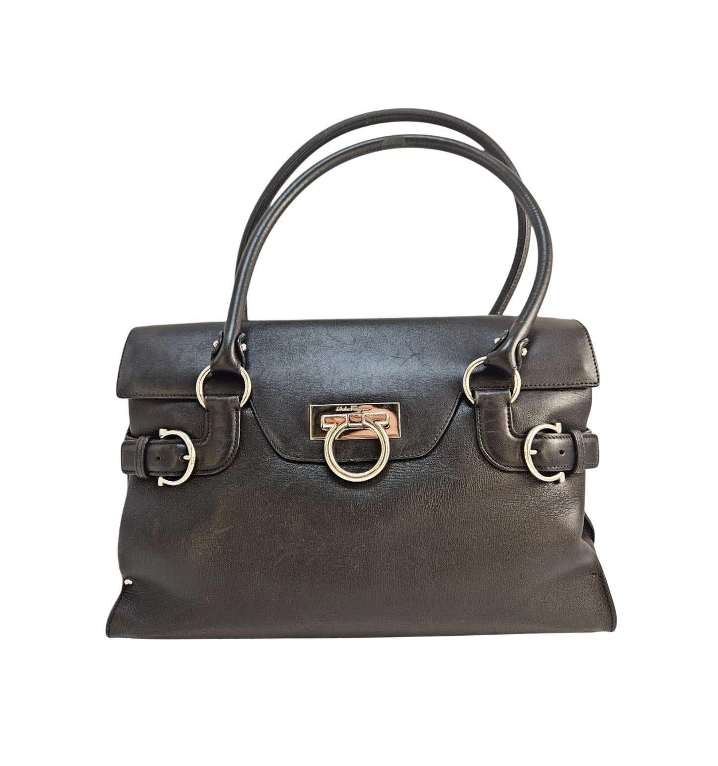 Salvatore Ferragamo Gancini Leather Shoulder Bag