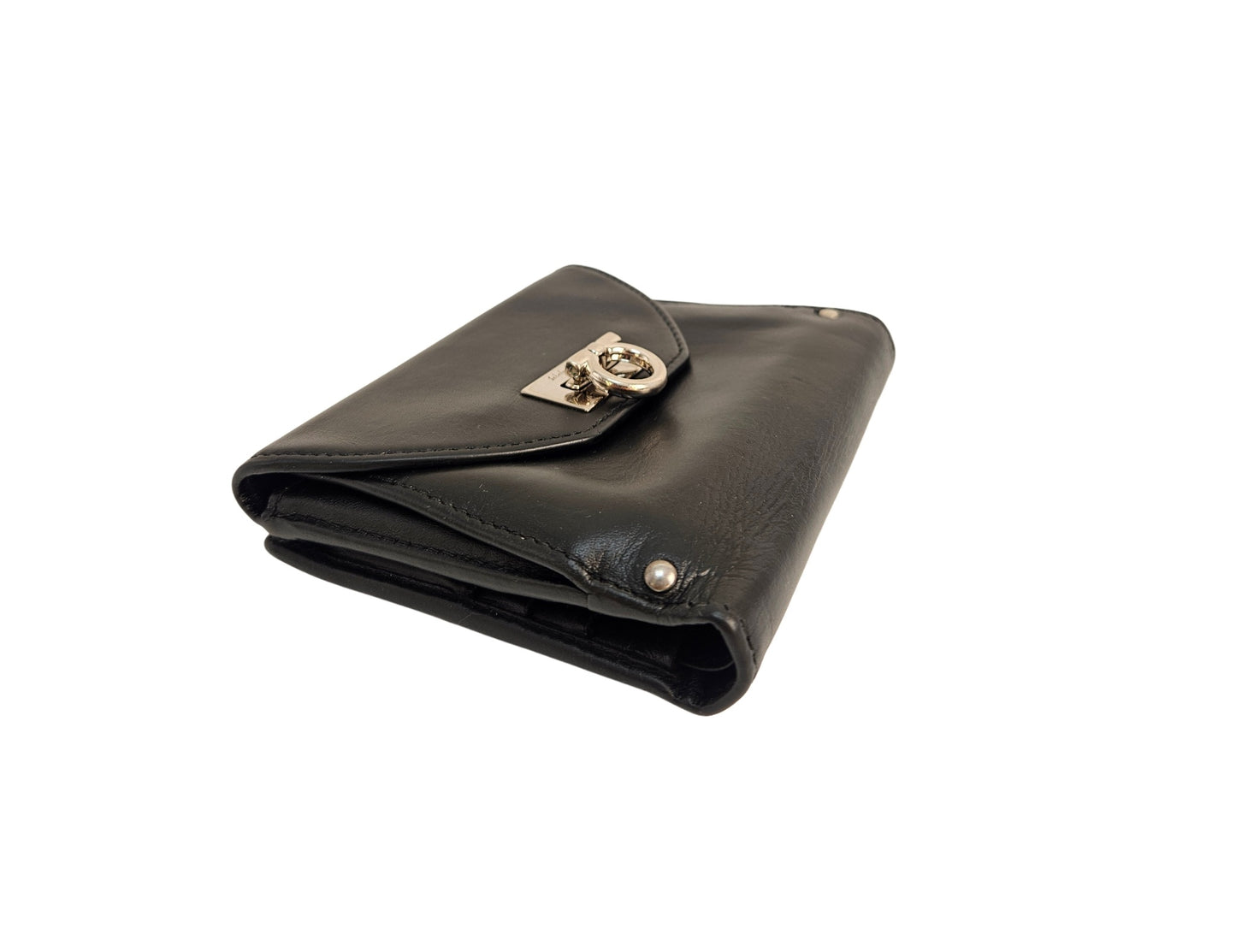 Salvatore Ferragamo  Leather Gancio Compact Wallet