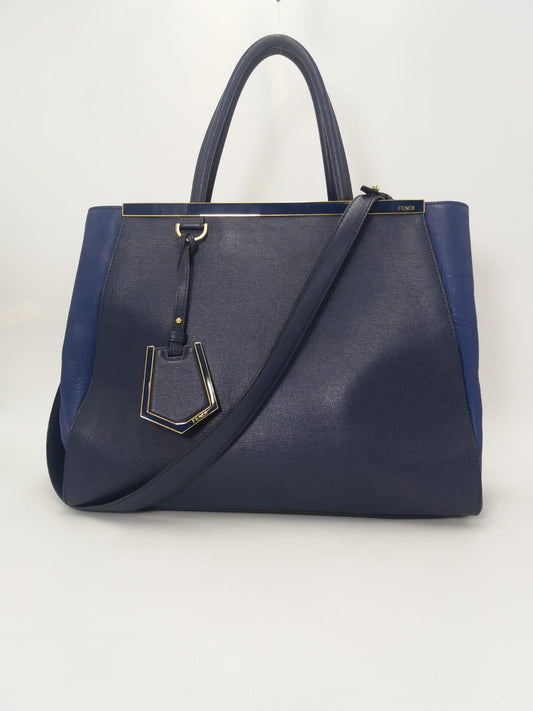 Fendi Two Tone Leather Medium 2Jours Tote