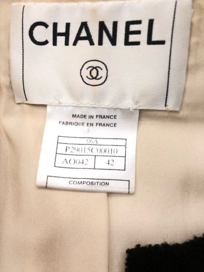 Chanel Quilted leather jacket with black piping