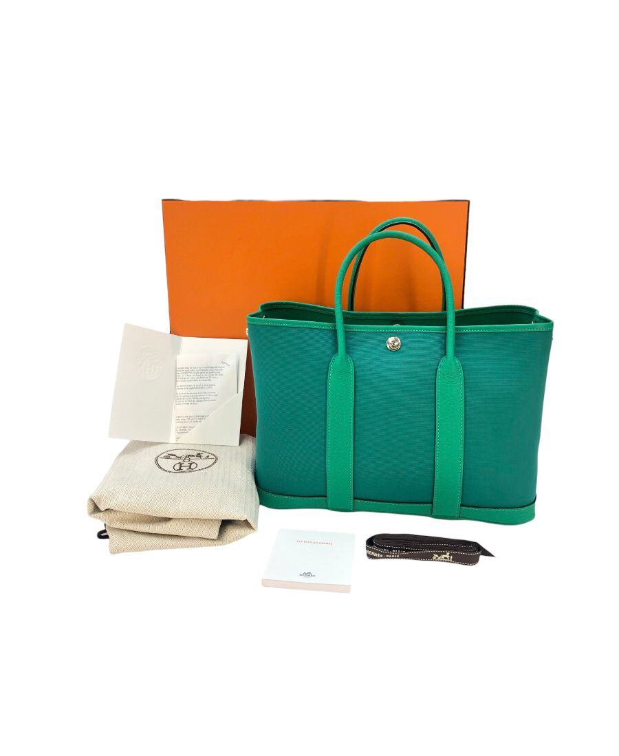 Hermes Garden Party 30  Menthe Verone Tote Bag