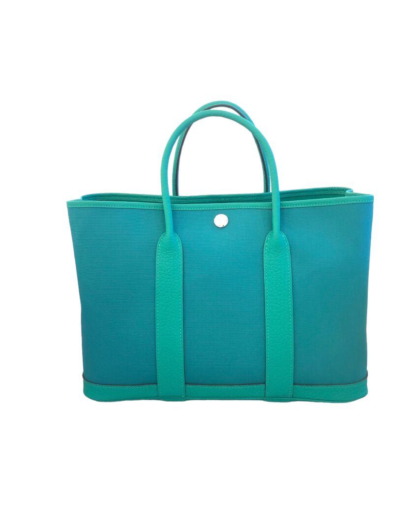 Hermes Garden Party 30  Menthe Verone Tote Bag