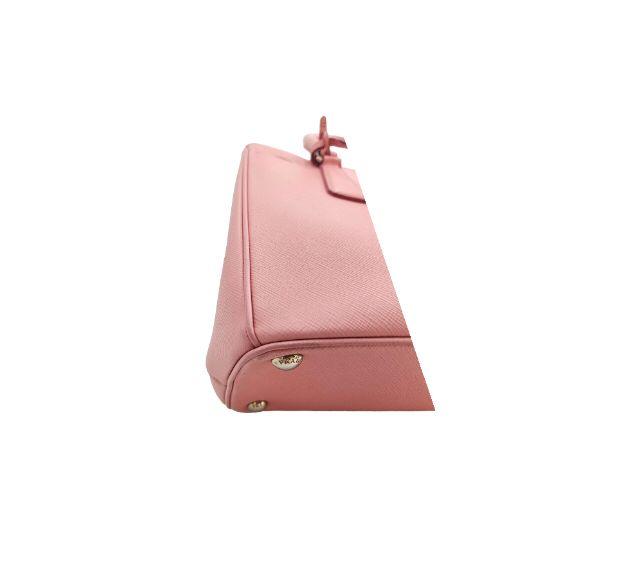 Prada Pink Small Saffiano Leather Double Zip Tote