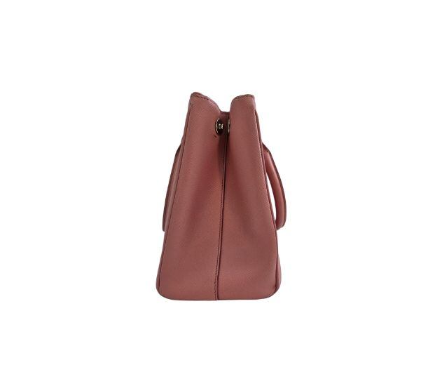 Prada Pink Small Saffiano Leather Double Zip Tote