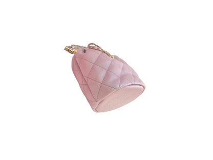 Chanel Iridescent Caviar Quilted My Perfect CC Bucket Drawstring Bag Pink