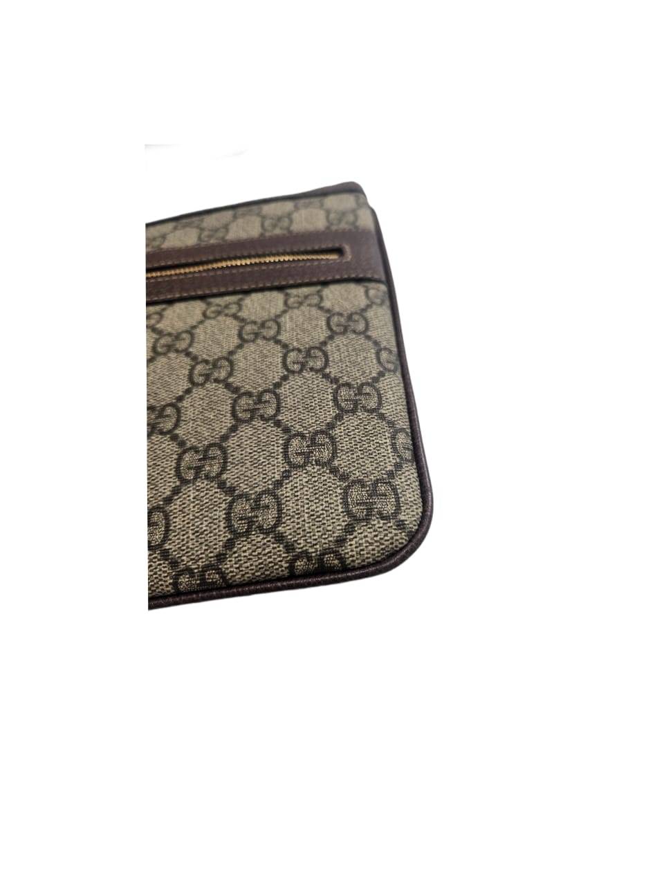 Gucci Beige GG Supreme Canvas and Leather Ophidia Clutch