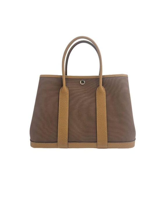 Hermes Garden Party 30  Etoupe  & Chai Canvas & Leather Tote bag