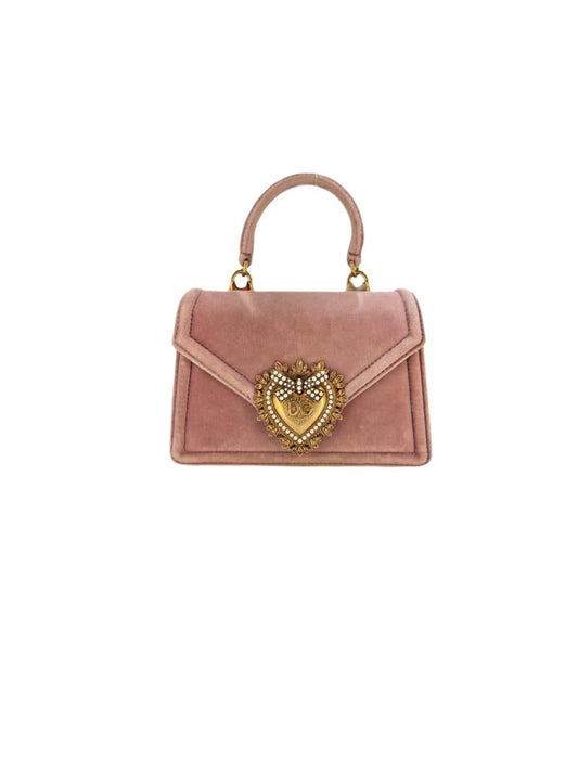 Dolce & Gabbana Devotion Velvet Pink Baroque Heart Top Handle