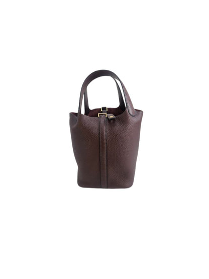 Hermès Raisin Togo Leather and Ostrich Touch Picotin Lock 18 Bag