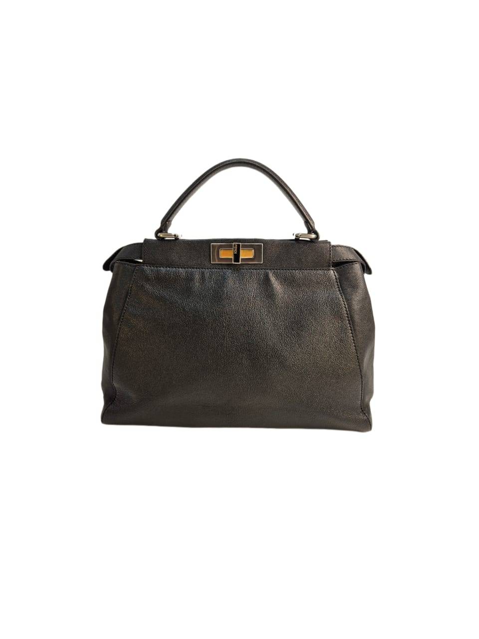 Fendi Black Peekaboo   Medium w/ Strap