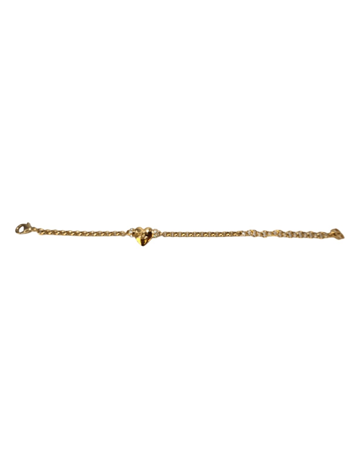 Chanel Crystal  Embelished Gold  Heart  Bracelet