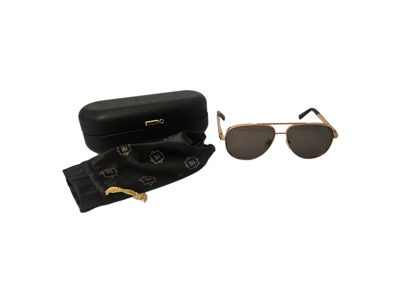 Zilli  Aviator Gold Black Sunglasses