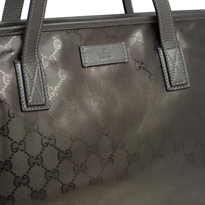 Gucci Gunmetal GG Coated Canvas Medium Imprime Tote