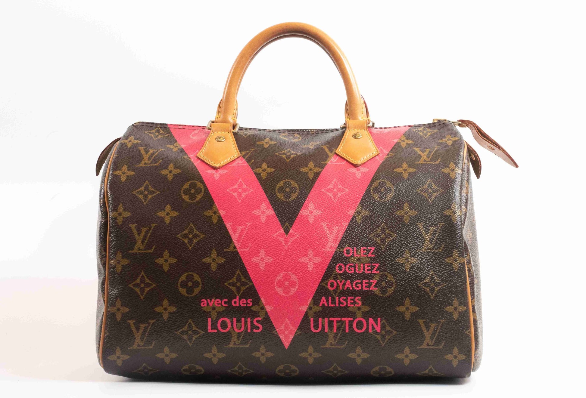 Louis Vuitton V Speedy 30 Grenade Monogram Satchel Bag