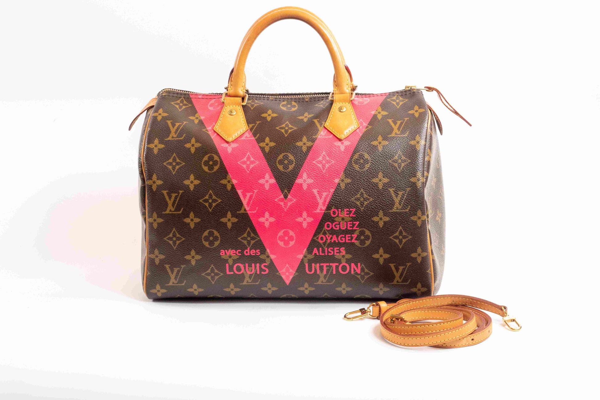 Louis Vuitton Pink Monogram V Speedy 30 QJB0FZ5V0BK15