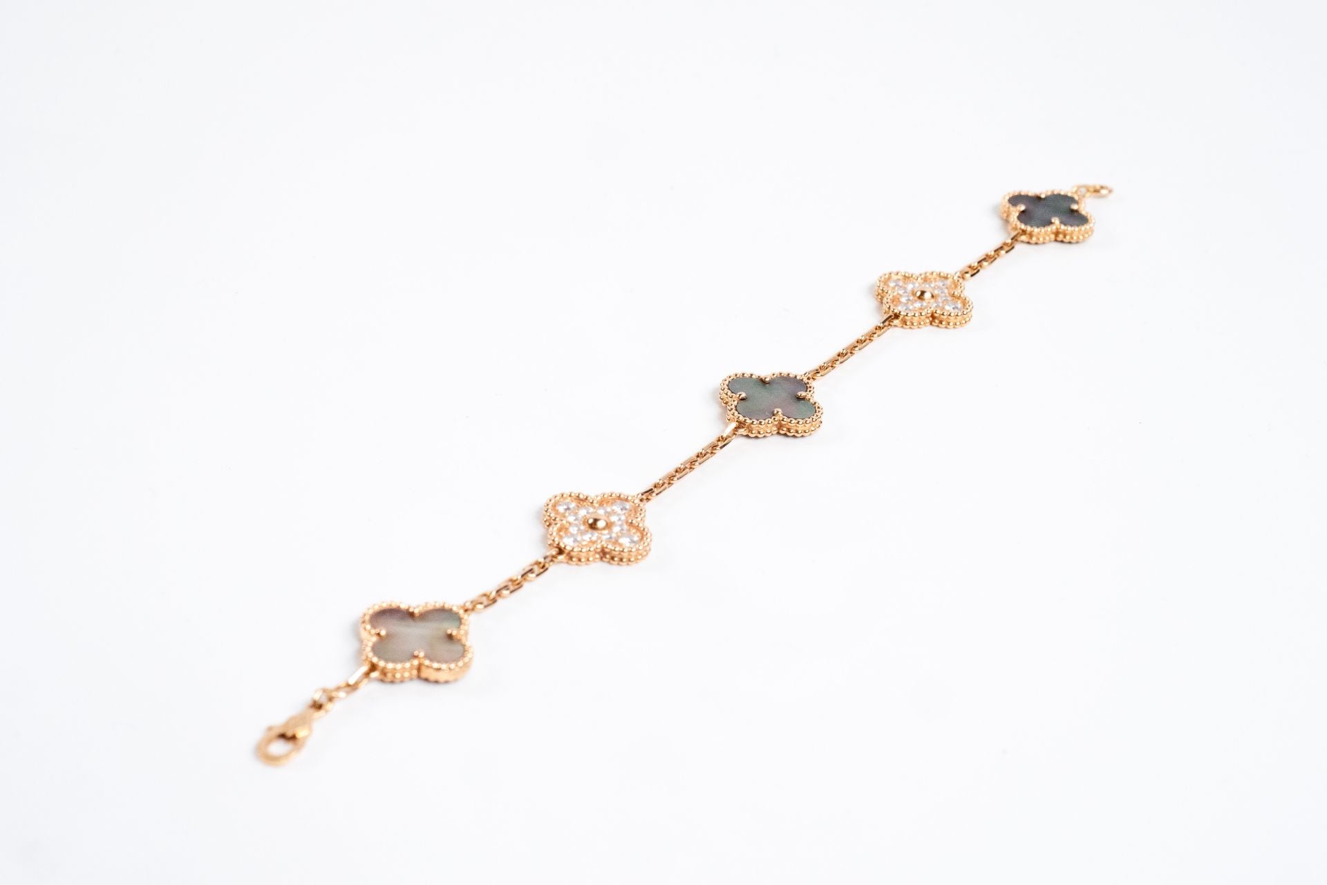 Van Cleef & Arpels Vintage Alhambra 18k Rose Gold 5 Motif Mother